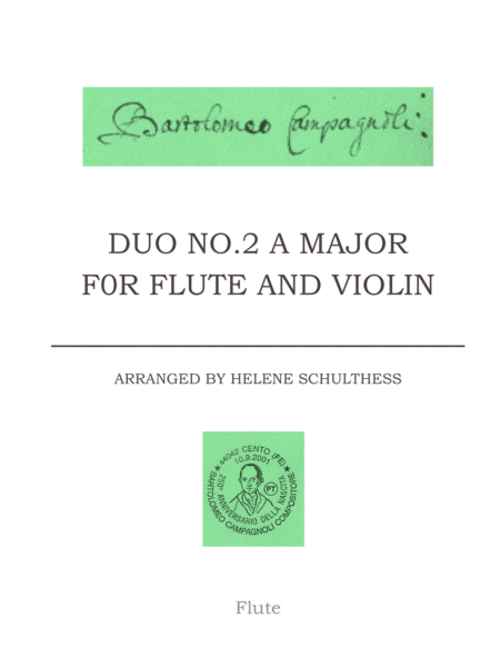 B Campagnoli Duo In A Major For Flute And Violin Sheet Music