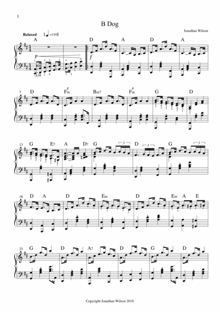 Free Sheet Music B Dog