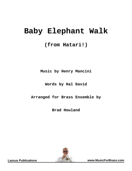 Free Sheet Music Baby Elephant Walk For Brass Ensemble