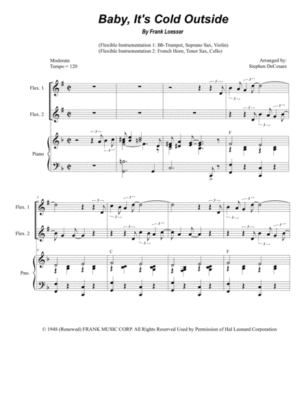 Free Sheet Music Baby Its Cold Outside Duet For Flexible Instrumentation