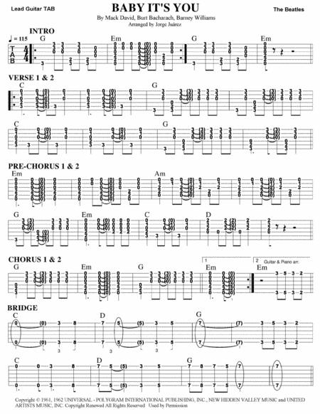 Baby Its You Guitar Tab Sheet Music