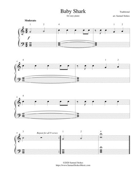 Baby Shark For Easy Piano Sheet Music