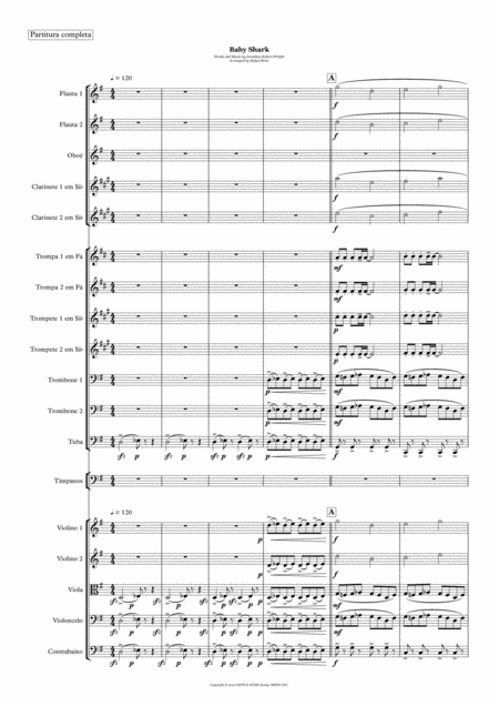 Free Sheet Music Baby Shark For Symphonic Orchestra