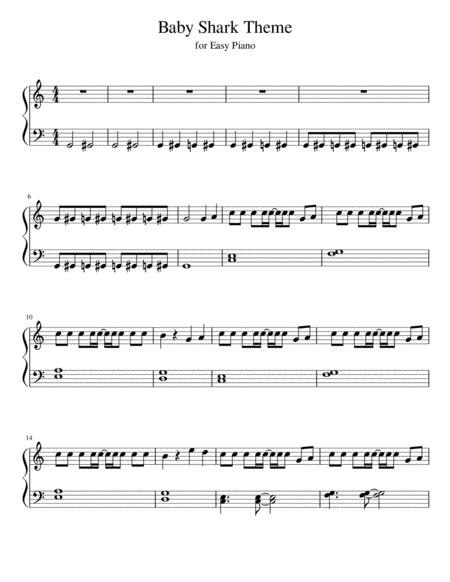 Free Sheet Music Baby Shark Theme For Easy Piano