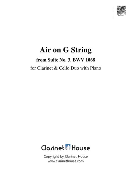 Free Sheet Music Bach Air On The G String For Piano Trio Clarinet In Bb Cello