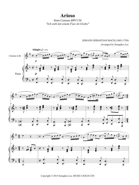 Bach Arioso For Clarinet And Piano Arr Seunghee Lee Sheet Music