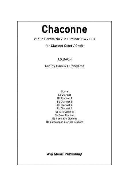 Bach Chaconne For Clarinet Octet Choir Sheet Music