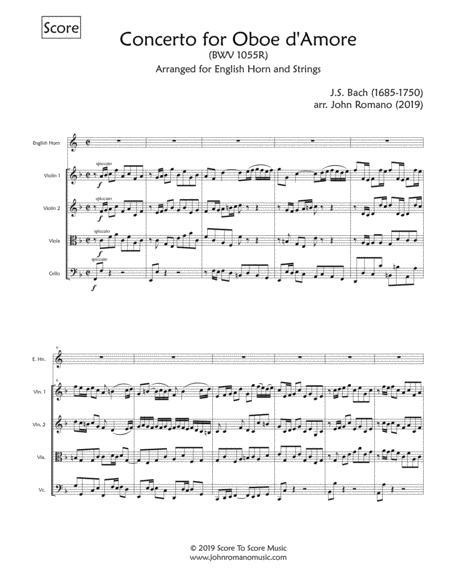 Bach Concerto Bwv 1055 English Horn Strings Sheet Music