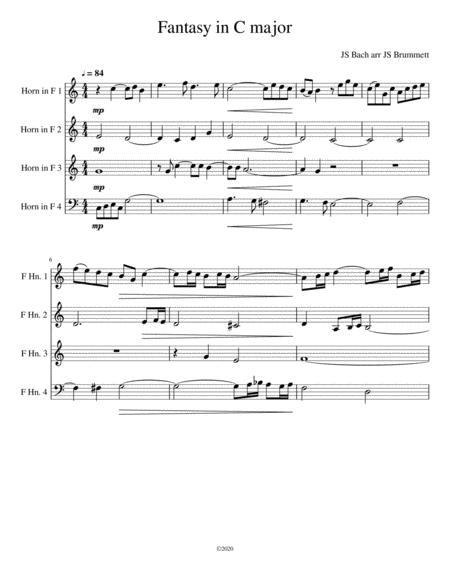 Bach Fantasy In C Sheet Music