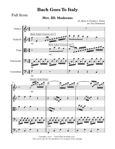 Bach Goes To Italy Mvt 3 Sheet Music