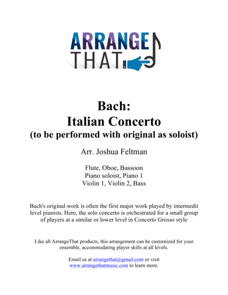 Free Sheet Music Bach Italian Concerto