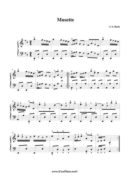 Free Sheet Music Bach Musette In D Major Bwv Anh 126 Icanpiano Style