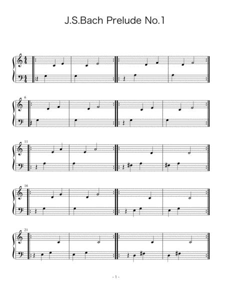Free Sheet Music Bach Prelude No 1 Easy Piano For Beginners