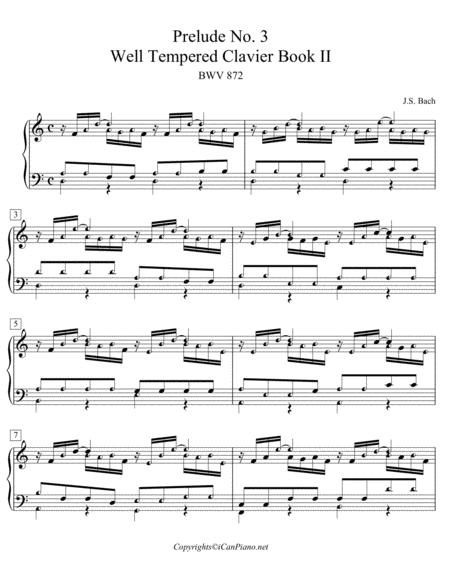 Bach Prelude No 3 Bwv 872 Well Tempered Clavier Ii Icanpiano Style Sheet Music