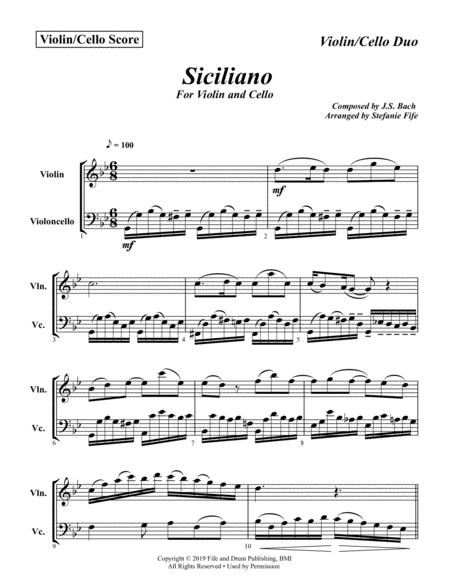 Bach Siciliano For Two Strings Sheet Music