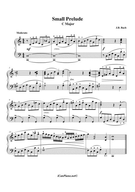 Free Sheet Music Bach Small Prelude In C Bwv 939