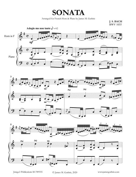 Bach Sonata Bwv 1035 For French Horn Piano Sheet Music