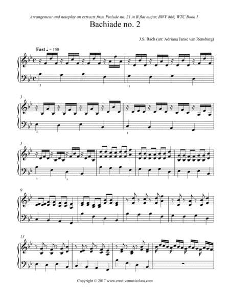 Free Sheet Music Bachiade No 2