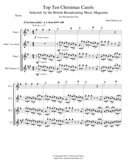 Bachs In Dulci Jubilo Forwoodwind Trio Sheet Music