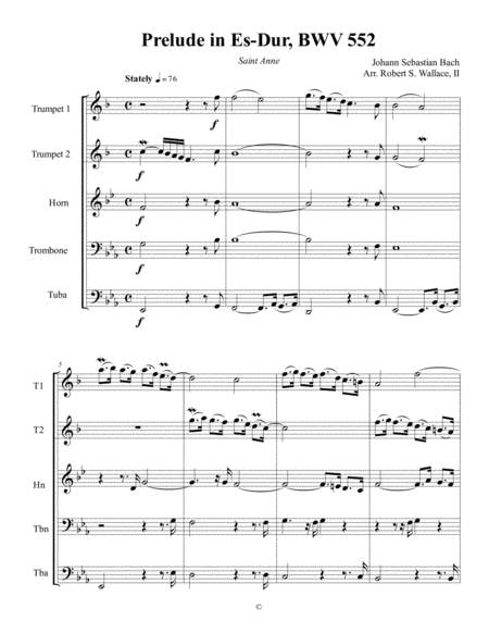 Bachs Prelude And Fugue In E Flat Bwv 552 Sheet Music