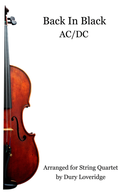 Back In Black Acdc String Quartet Sheet Music