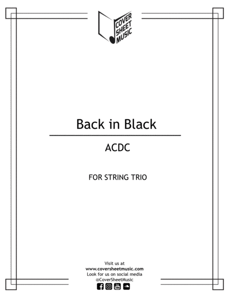 Back In Black String Trio Sheet Music