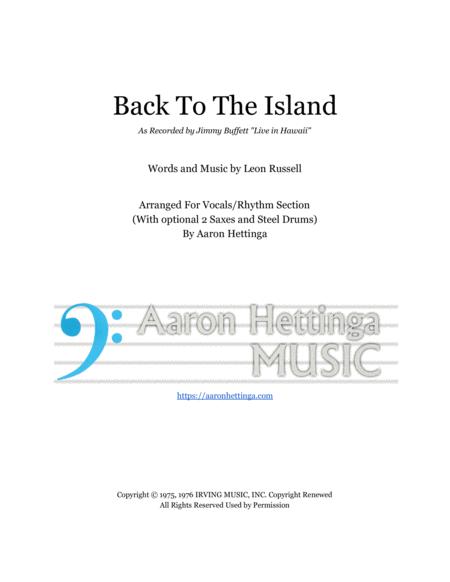 Free Sheet Music Back To The Island Jimmy Buffett Rhythm Vocal Lead Sheet With Opt Horns Steel Drums
