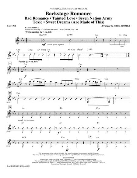 Free Sheet Music Backstage Romance From Moulin Rouge The Musical Guitar