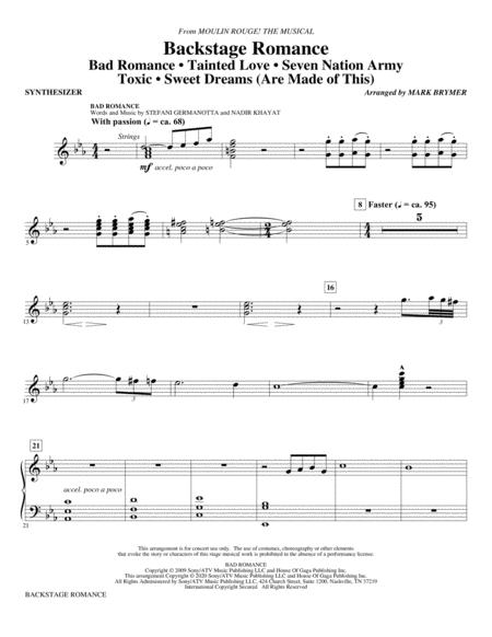 Free Sheet Music Backstage Romance From Moulin Rouge The Musical Synthesizer