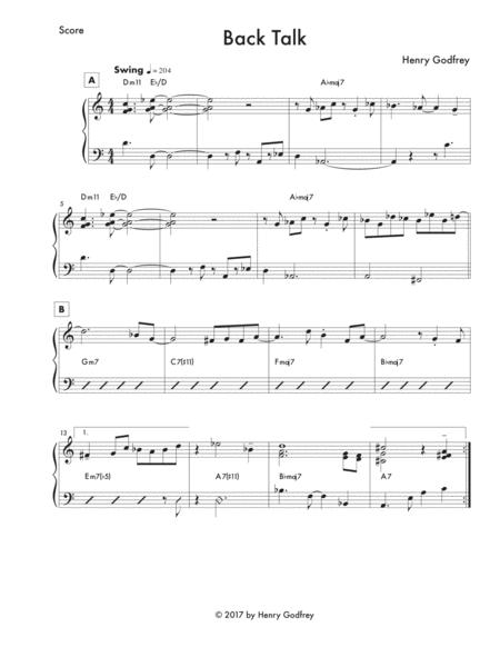 Backtalk Lead Sheet Sheet Music