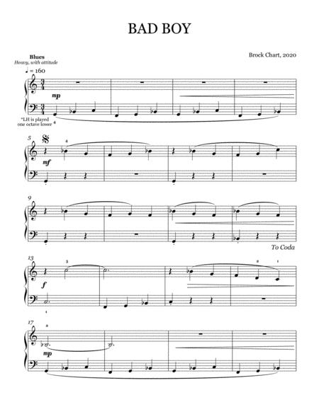 Bad Boy Easy Jazz Piano Solo Sheet Music