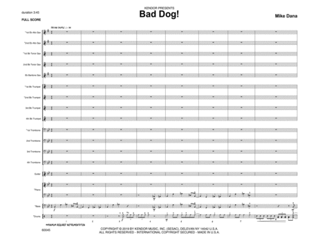 Bad Dog Full Score Sheet Music