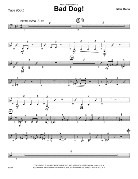 Bad Dog Tuba Sheet Music