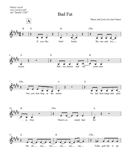 Free Sheet Music Bad Fat