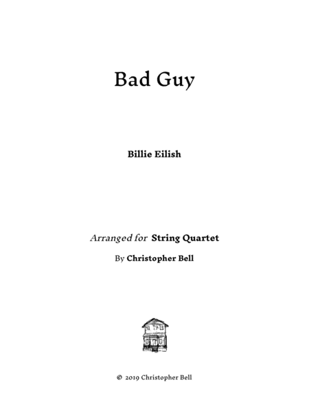 Bad Guy Billie Eilish String Quartet Sheet Music