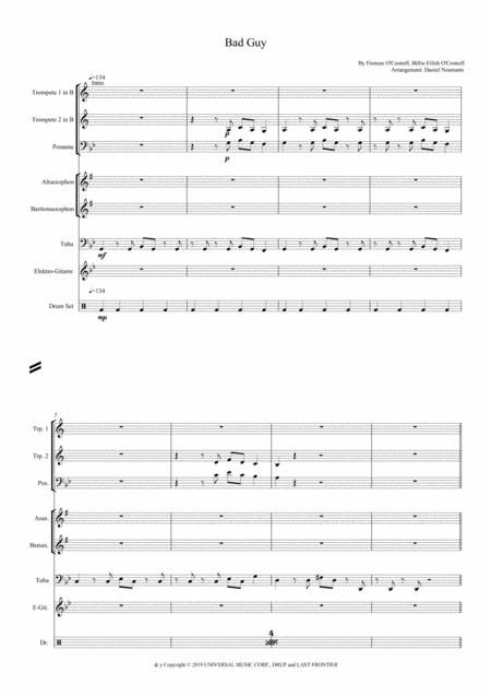 Free Sheet Music Bad Guy For Brass Band