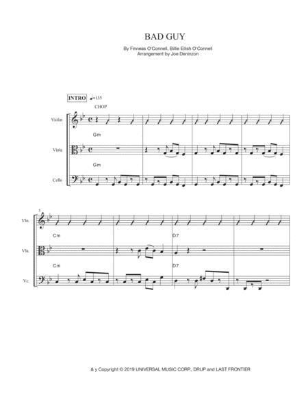 Bad Guy String Trio Sheet Music