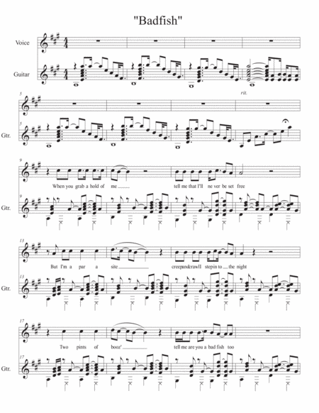 Free Sheet Music Badfish Sheet Music