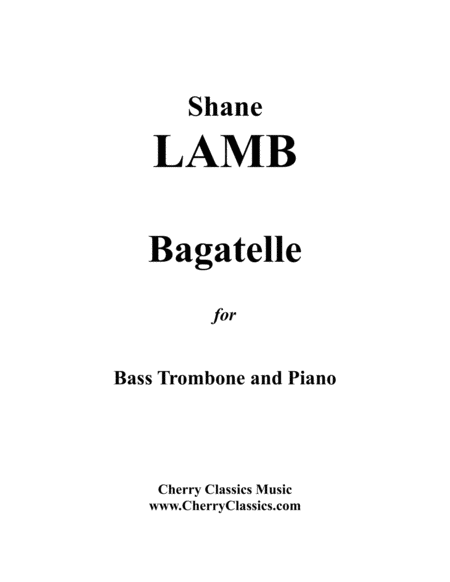 Bagatelle For Bass Trombone Piano Sheet Music