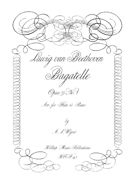 Bagatelle Op 33 No 1 Arr Flute And Piano Sheet Music