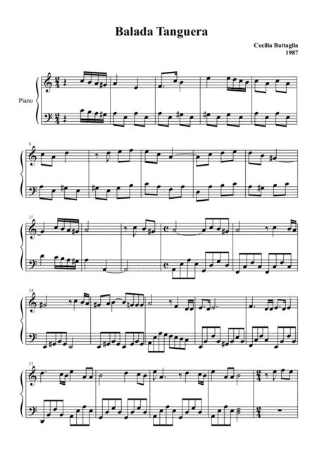 Balada Tanguera Solo Piano Am Sheet Music