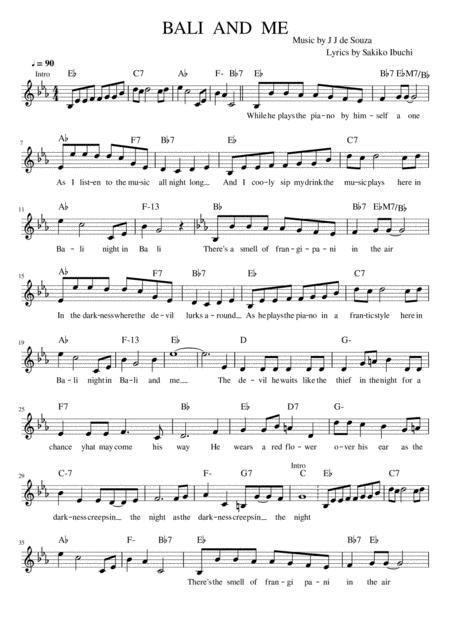 Bali And Me Sheet Music