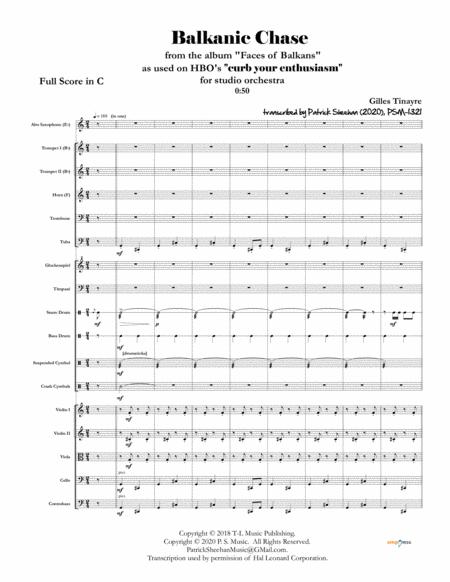 Free Sheet Music Balkanic Chase From Curb Your Enthusiasm Full Score Set Of Parts