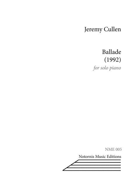 Free Sheet Music Ballade For Solo Piano