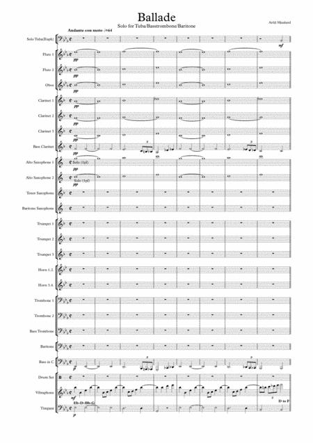 Ballade For Tuba And Concert Band Sheet Music