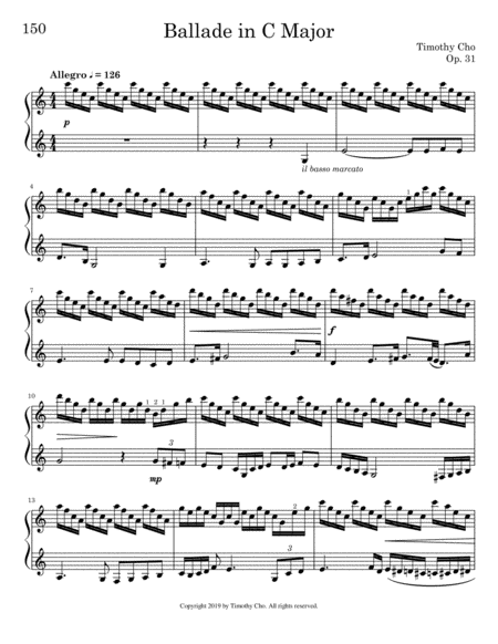 Ballade In C Major Sheet Music