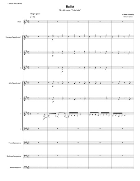 Ballet Mvt 4 From Debussys Petite Suite For Saxophone Choir Flute Sheet Music