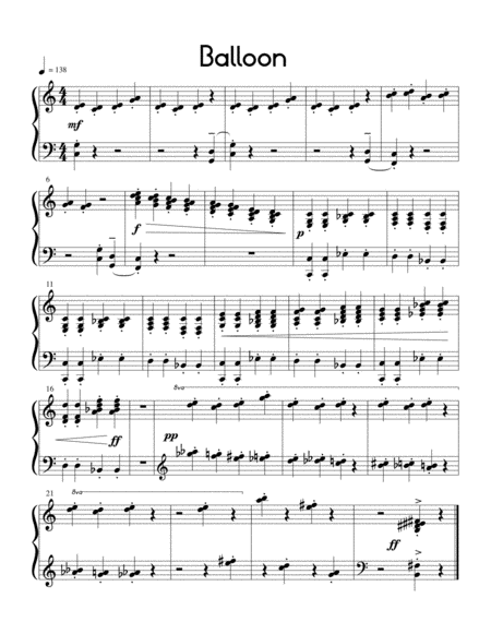 Free Sheet Music Balloon