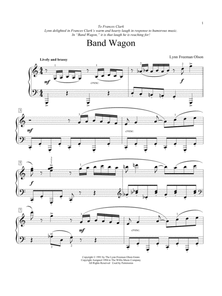 Free Sheet Music Band Wagon