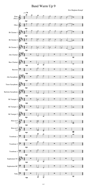 Band Warm Up 9 Sheet Music